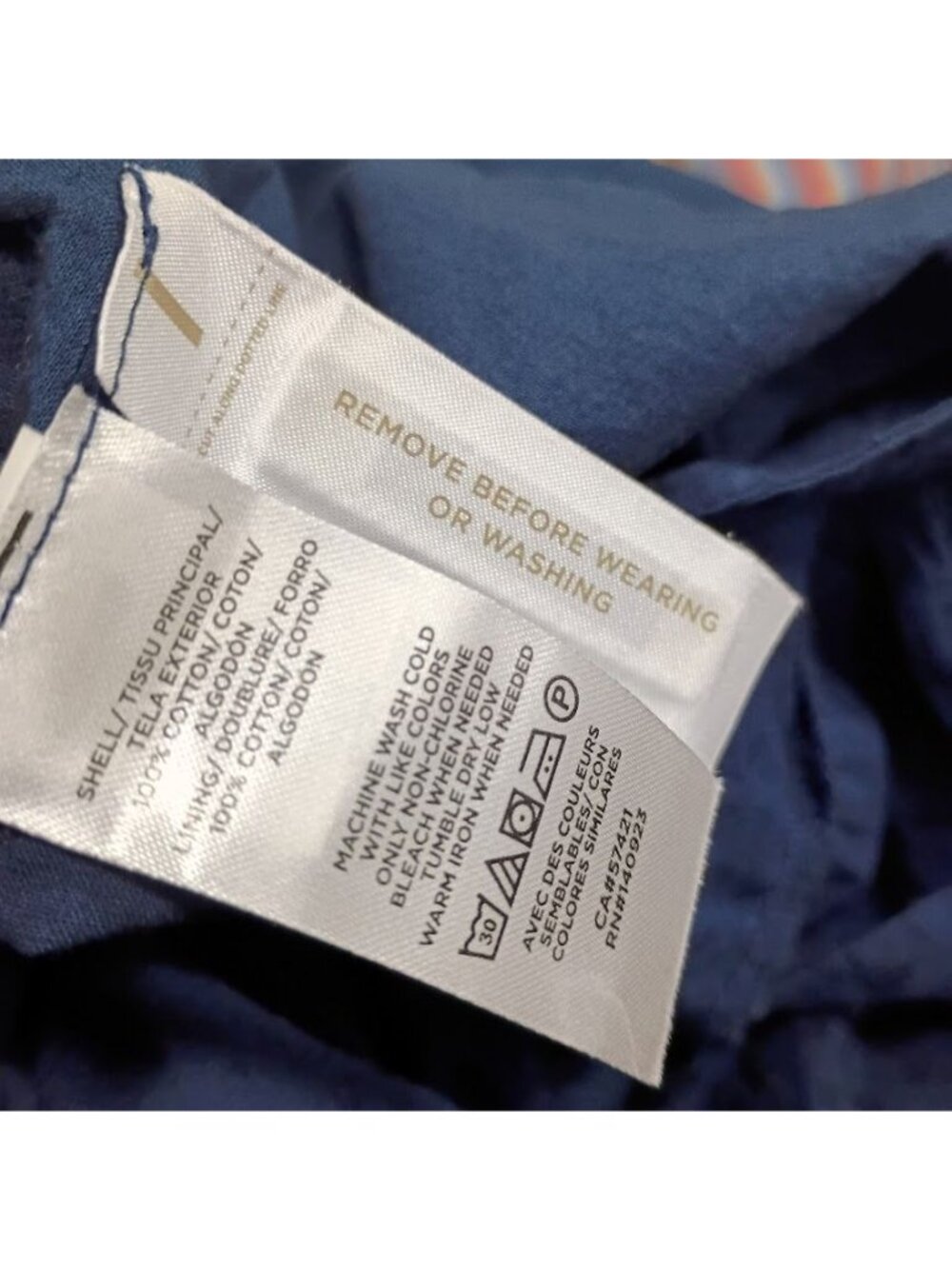 Loft Womens Polka Dot Navy Blue Dress XL Lightweight Cotton 3/4 Sleeve - Picture 11 of 13